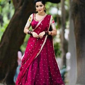 Georgette embroidery sequence work Lehenga