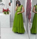 Green Embroidered Gown