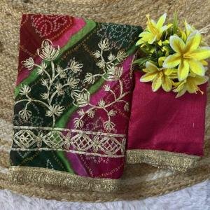 Mor Gota Work Saree