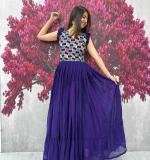 Blue Embroidered Gown