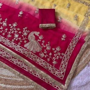 New Beautiful Mor Gota Work Saree