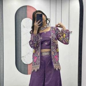 Wine Pure Tissue Simmer Party Wear Dress