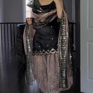 Party Wear Look Top Dhoti Salwar and Dupatta