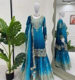 Havy Chinon Blue Designer Suit