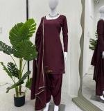 Natural crep silk Beads with moti Party Wear Dress