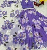 Purple Fox Georgette Lehenga