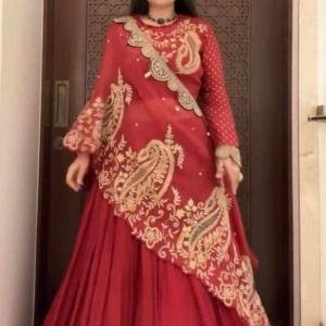 Heavy Embroidery Coading Sequence Work Lehenga