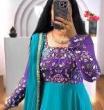 Chinon Embroidery Thread Work Gown