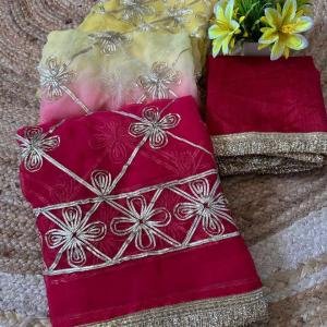 New Beautiful Star Gota Designer Saree