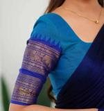 Blue Kanjiveram Silk Zari Lehanga