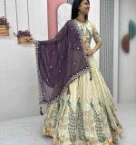 Wedding Wear Beautiful Lehenga With Dark Wine Dupatta