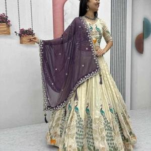 Wedding Wear Beautiful Lehenga With Dark Wine Dupatta