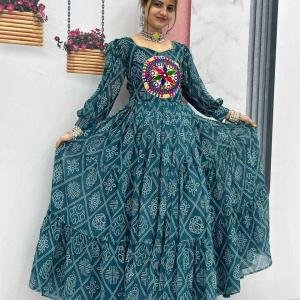 Bandhani Print Gown