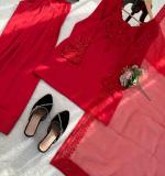New Occasional Wear Red Color Dress