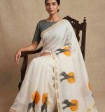KPW 383 New Exclusive Designed White Saree