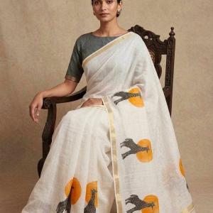 KPW 383 New Exclusive Designed White Saree