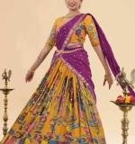 Chent Crep kalamkari print Lehenga