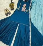 Natural Crep With Heavy Embroidery Work Dress