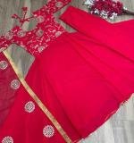 Red Embroidered Gown