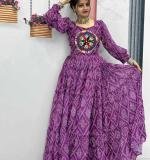 Purple Bandhani Print Gown