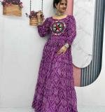 Purple Bandhani Print Gown