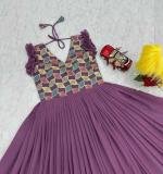 Wine Embroidered Gown