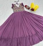 Wine Embroidered Gown