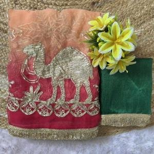 Animal Gota Work Saree