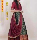 Green Kanjiveram Silk Zari Lehanga