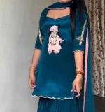Natural Crep With Heavy Embroidery Work Dress