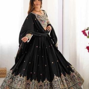 New Designer Party Wear Black Lehenga
