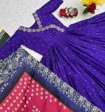 Blue Heavy Chinon Gown