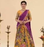 Chent Crep kalamkari print Lehenga