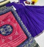 Blue Heavy Chinon Gown