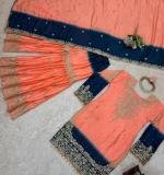 Havy Chinon Orange Designer Suit