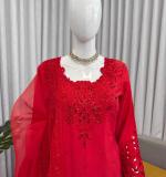 New Occasional Wear Red Color Dress