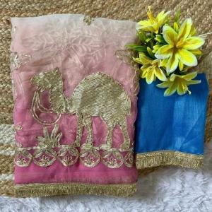 New Beautiful Animal Gota Work Saree