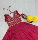 Red Embroidered Gown