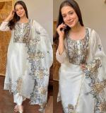 Elegant Ethnic Wear White Dress