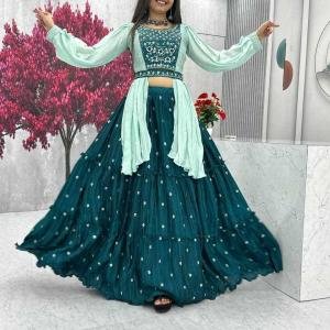 Chinon Real Handwork Lehenga With Handwork Belt