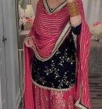 Pink Top Dhoti Salwar and Dupatta