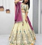 Wedding Wear Beautiful Lehenga With Wine Dupatta