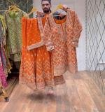 Orange Heavy Faux Georgette Dress