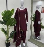 Natural crep silk Beads with moti Party Wear Dress