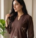 Beautiful Soft Classy Tone Brown Dress