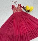 Red Embroidered Gown