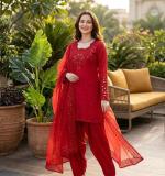 New Occasional Wear Red Color Dress