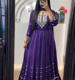 Violet Chinon Embroidery Sequence Gown