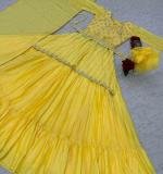 Yellow Chinon Sequence Work Lehenga