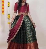 Green Kanjiveram Silk Zari Lehanga